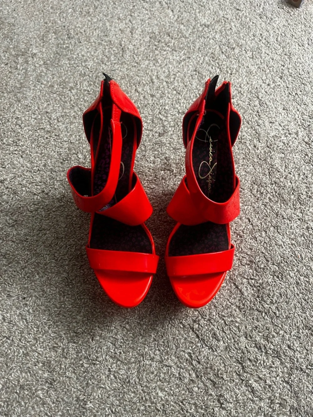 Jessica Simpson Red/Orange Wedges with Ankle Strap - Picture 1 of 16